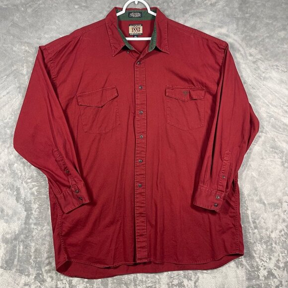 Lucchese 1883 Original Red XXL Long Sleeve Button Cotton Shirt Western Style - Picture 1 of 7